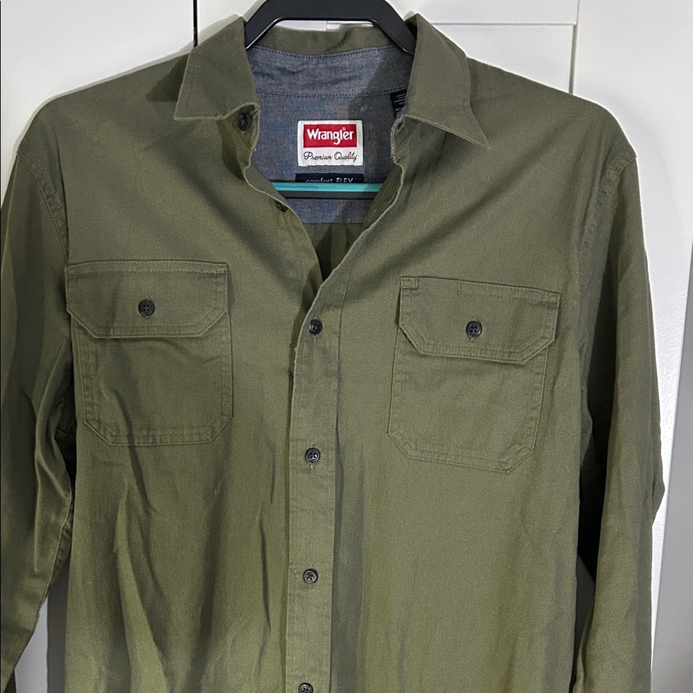 Wrangler Khaki Green Casual Shirt